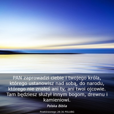 Picture 03 - Powtórzonego 28:36 POLUBG - PAN zaprowadzi ciebie i twojego króla, którego - Bible Verse Picture