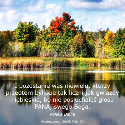 Picture 03 - Powtórzonego 28:62 POLUBG - I pozostanie was niewielu, którzy przedtem - Bible Verse Picture
