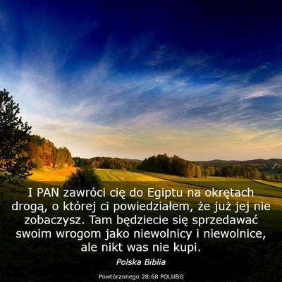 Picture 03 - Powtórzonego 28:68 POLUBG - I PAN zawróci cię do Egiptu na okrętach - Bible Verse Picture