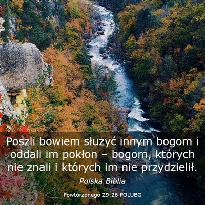 Picture 03 - Powtórzonego 29:26 POLUBG - Poszli bowiem służyć innym bogom i oddali im - Bible Verse Picture