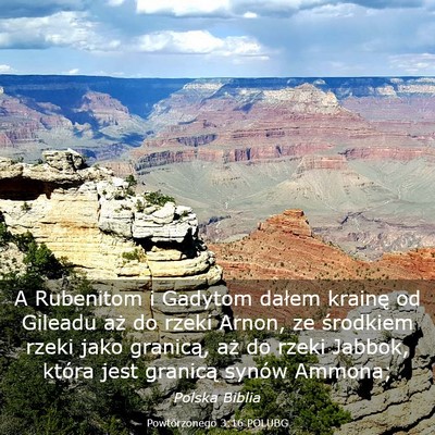 Picture 03 - Powtórzonego 3:16 POLUBG - A Rubenitom i Gadytom dałem krainę od Gileadu - Bible Verse Picture