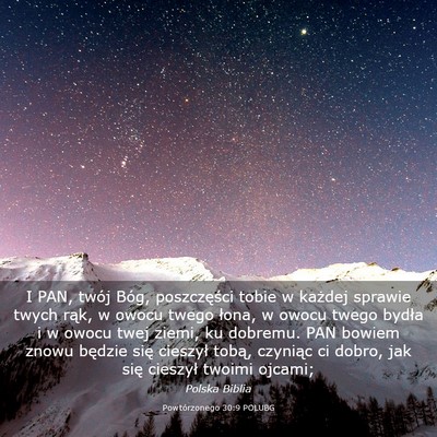 Picture 03 - Powtórzonego 30:9 POLUBG - I PAN, twój Bóg, poszczęści tobie w każdej - Bible Verse Picture