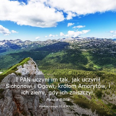 Picture 03 - Powtórzonego 31:4 POLUBG - I PAN uczyni im tak, jak uczynił Sichonowi i - Bible Verse Picture
