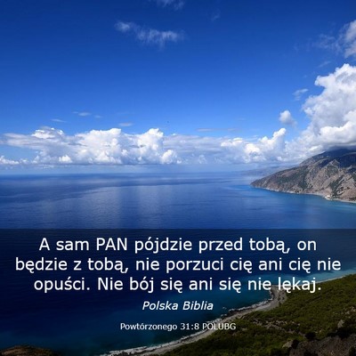 Picture 03 - Powtórzonego 31:8 POLUBG - A sam PAN pójdzie przed tobą, on będzie z - Bible Verse Picture