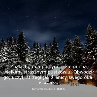Picture 03 - Powtórzonego 32:10 POLUBG - Znalazł go na pustynnej ziemi i na wielkim, - Bible Verse Picture