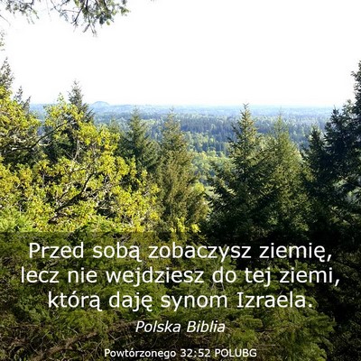Picture 03 - Powtórzonego 32:52 POLUBG - Przed sobą zobaczysz ziemię, lecz nie wejdziesz - Bible Verse Picture