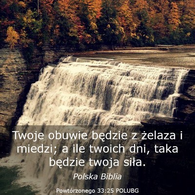 Picture 03 - Powtórzonego 33:25 POLUBG - Twoje obuwie będzie z żelaza i miedzi; a ile - Bible Verse Picture