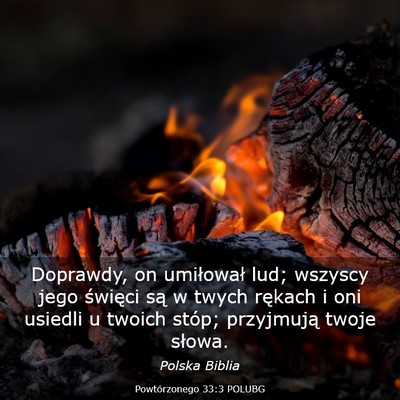 Picture 03 - Powtórzonego 33:3 POLUBG - Doprawdy, on umiłował lud; wszyscy jego - Bible Verse Picture