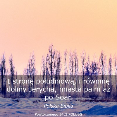 Picture 03 - Powtórzonego 34:3 POLUBG - I stronę południową, i równinę doliny - Bible Verse Picture