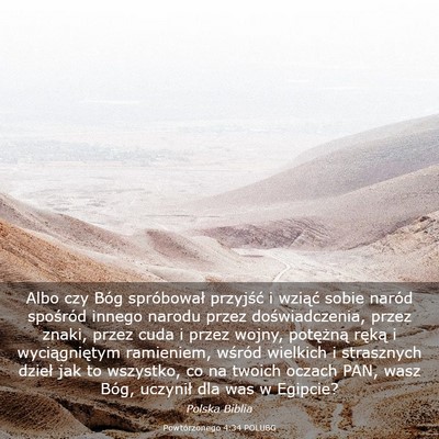 Picture 03 - Powtórzonego 4:34 POLUBG - Albo czy Bóg spróbował przyjść i wziąć - Bible Verse Picture