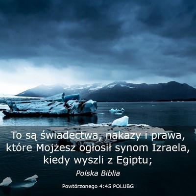 Picture 03 - Powtórzonego 4:45 POLUBG - To są świadectwa, nakazy i prawa, które - Bible Verse Picture