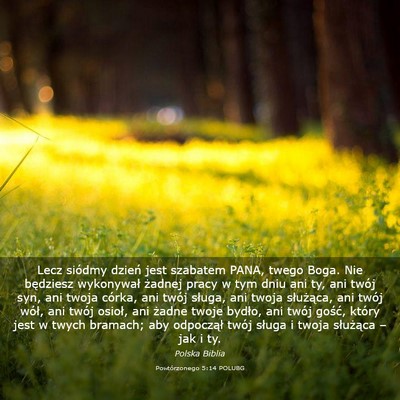 Picture 03 - Powtórzonego 5:14 POLUBG - Lecz siódmy dzień jest szabatem PANA, twego - Bible Verse Picture