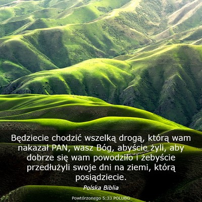 Picture 03 - Powtórzonego 5:33 POLUBG - Będziecie chodzić wszelką drogą, którą wam - Bible Verse Picture