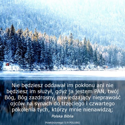 Picture 03 - Powtórzonego 5:9 POLUBG - Nie będziesz oddawał im pokłonu ani nie - Bible Verse Picture