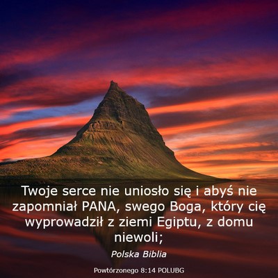 Picture 03 - Powtórzonego 8:14 POLUBG - Twoje serce nie uniosło się i abyś nie - Bible Verse Picture