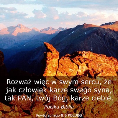 Picture 03 - Powtórzonego 8:5 POLUBG - Rozważ więc w swym sercu, że jak człowiek - Bible Verse Picture