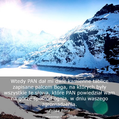 Picture 03 - Powtórzonego 9:10 POLUBG - Wtedy PAN dał mi dwie kamienne tablice zapisane - Bible Verse Picture