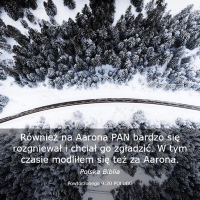 Picture 03 - Powtórzonego 9:20 POLUBG - Również na Aarona PAN bardzo się rozgniewał i - Bible Verse Picture