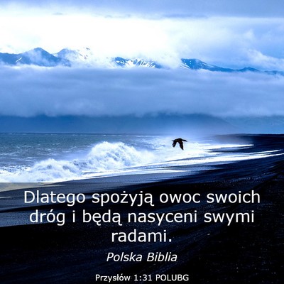 Picture 03 - Przysłów 1:31 POLUBG - Dlatego spożyją owoc swoich dróg i będą - Bible Verse Picture
