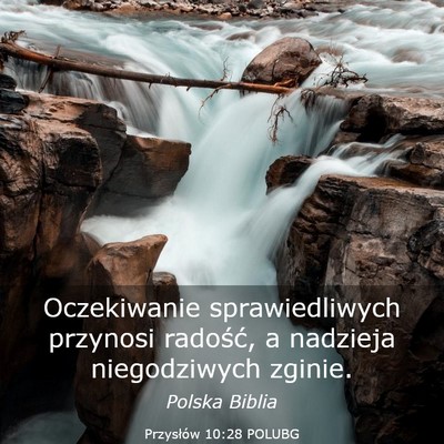 Picture 03 - Przysłów 10:28 POLUBG - Oczekiwanie sprawiedliwych przynosi radość, a - Bible Verse Picture