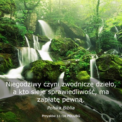 Picture 03 - Przysłów 11:18 POLUBG - Niegodziwy czyni zwodnicze dzieło, a kto sieje - Bible Verse Picture