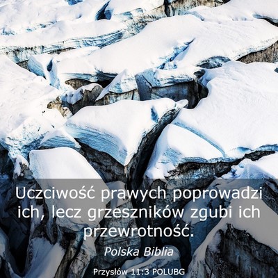 Picture 03 - Przysłów 11:3 POLUBG - Uczciwość prawych poprowadzi ich, lecz - Bible Verse Picture