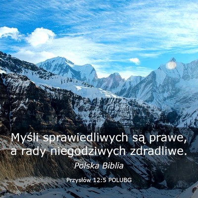 Picture 03 - Przysłów 12:5 POLUBG - Myśli sprawiedliwych są prawe, a rady - Bible Verse Picture