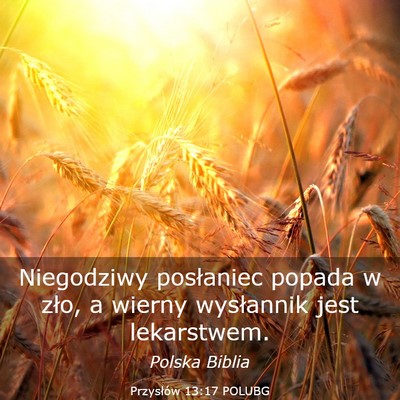 Picture 03 - Przysłów 13:17 POLUBG - Niegodziwy posłaniec popada w zło, a wierny - Bible Verse Picture