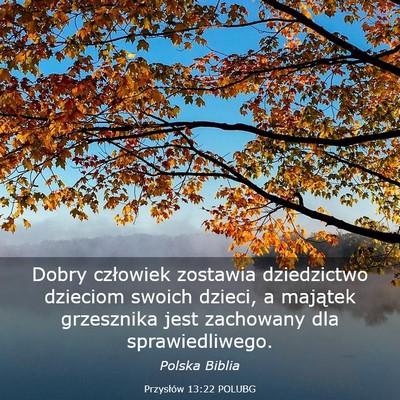 Picture 03 - Przysłów 13:22 POLUBG - Dobry człowiek zostawia dziedzictwo dzieciom - Bible Verse Picture
