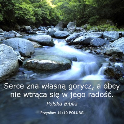 Picture 03 - Przysłów 14:10 POLUBG - Serce zna własną gorycz, a obcy nie wtrąca - Bible Verse Picture