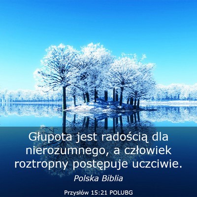 Picture 03 - Przysłów 15:21 POLUBG - Głupota jest radością dla nierozumnego, a - Bible Verse Picture