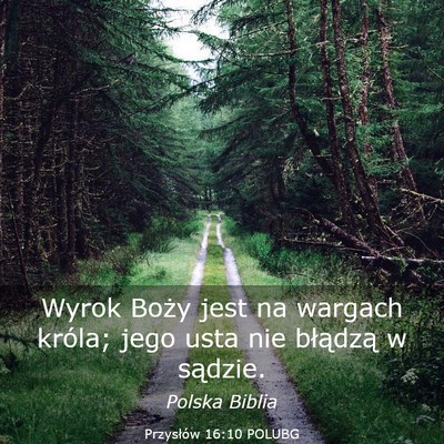 Picture 03 - Przysłów 16:10 POLUBG - Wyrok Boży jest na wargach króla; jego usta nie - Bible Verse Picture