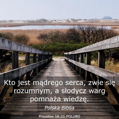 Picture 03 - Przysłów 16:21 POLUBG - Kto jest mądrego serca, zwie się rozumnym, a - Bible Verse Picture