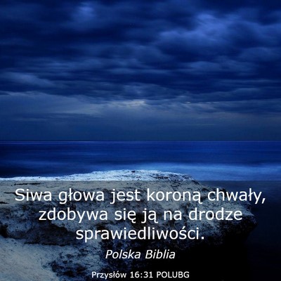 Picture 03 - Przysłów 16:31 POLUBG - Siwa głowa jest koroną chwały, zdobywa się - Bible Verse Picture