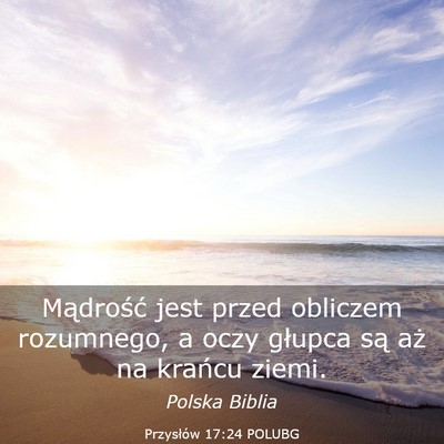 Picture 03 - Przysłów 17:24 POLUBG - Mądrość jest przed obliczem rozumnego, a oczy - Bible Verse Picture