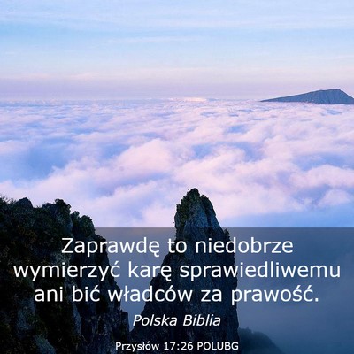 Picture 03 - Przysłów 17:26 POLUBG - Zaprawdę to niedobrze wymierzyć karę - Bible Verse Picture