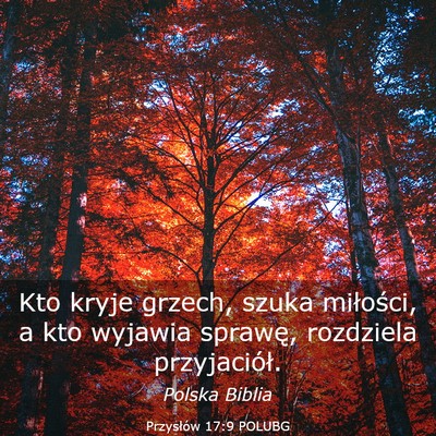 Picture 03 - Przysłów 17:9 POLUBG - Kto kryje grzech, szuka miłości, a kto wyjawia - Bible Verse Picture