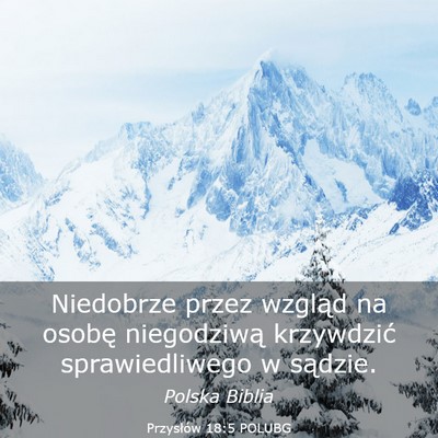Picture 03 - Przysłów 18:5 POLUBG - Niedobrze przez wzgląd na osobę niegodziwą - Bible Verse Picture