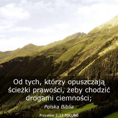 Picture 03 - Przysłów 2:13 POLUBG - Od tych, którzy opuszczają ścieżki prawości, - Bible Verse Picture