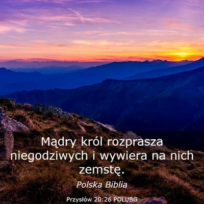 Picture 03 - Przysłów 20:26 POLUBG - Mądry król rozprasza niegodziwych i wywiera na - Bible Verse Picture