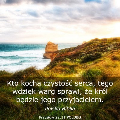 Picture 03 - Przysłów 22:11 POLUBG - Kto kocha czystość serca, tego wdzięk warg - Bible Verse Picture