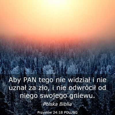 Picture 03 - Przysłów 24:18 POLUBG - Aby PAN tego nie widział i nie uznał za zło, i - Bible Verse Picture