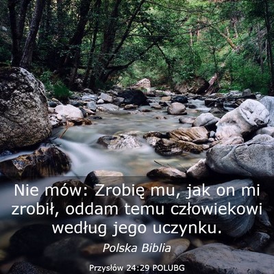 Picture 03 - Przysłów 24:29 POLUBG - Nie mów: Zrobię mu, jak on mi zrobił, oddam - Bible Verse Picture
