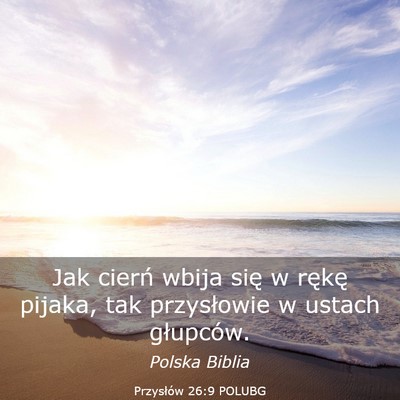 Picture 03 - Przysłów 26:9 POLUBG - Jak cierń wbija się w rękę pijaka, tak - Bible Verse Picture
