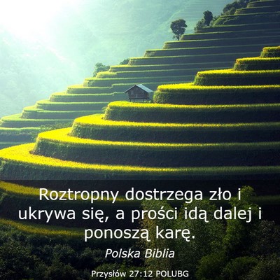 Picture 03 - Przysłów 27:12 POLUBG - Roztropny dostrzega zło i ukrywa się, a prości - Bible Verse Picture