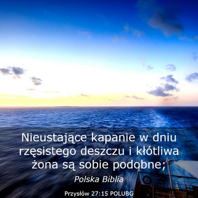 Picture 03 - Przysłów 27:15 POLUBG - Nieustające kapanie w dniu rzęsistego deszczu i - Bible Verse Picture