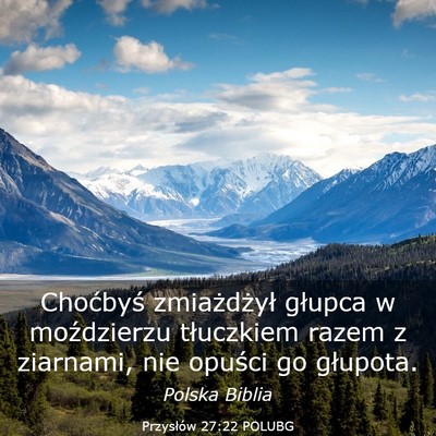 Picture 03 - Przysłów 27:22 POLUBG - Choćbyś zmiażdżył głupca w moździerzu - Bible Verse Picture