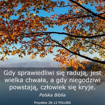 Picture 03 - Przysłów 28:12 POLUBG - Gdy sprawiedliwi się radują, jest wielka - Bible Verse Picture