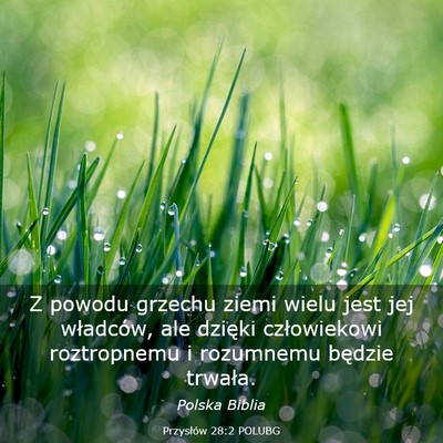 Picture 03 - Przysłów 28:2 POLUBG - Z powodu grzechu ziemi wielu jest jej władców, - Bible Verse Picture