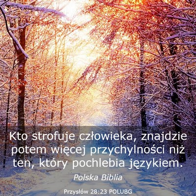 Picture 03 - Przysłów 28:23 POLUBG - Kto strofuje człowieka, znajdzie potem więcej - Bible Verse Picture